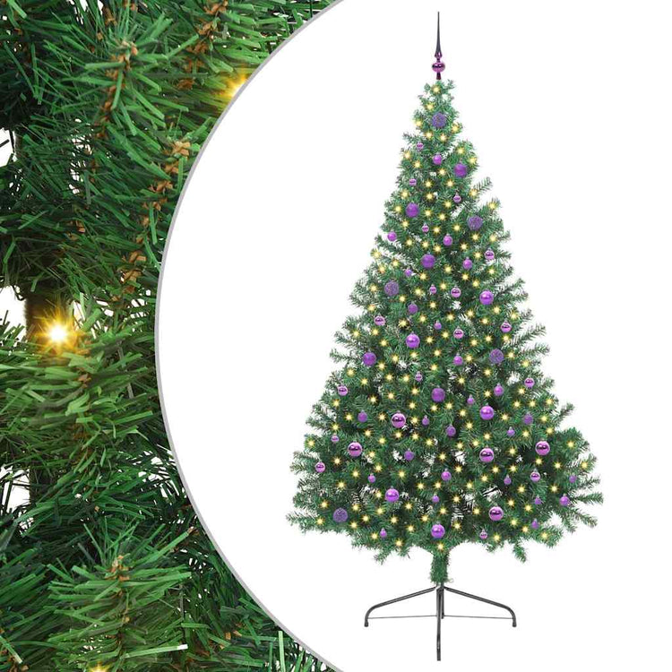 Vidaxx sapin de Noël artificiel illuminé avec 300 LED vert 240 cm PVC