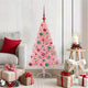 VidaXL sapin de Noël artificiel illuminé avec 150 LED rose 120 cm PVC