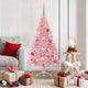 VidaXL sapin de Noël artificiel illuminé avec 150 LED rose 150 cm PVC