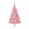 VidaXL sapin de Noël artificiel illuminé avec 150 LED rose 150 cm PVC