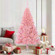 VidaXL sapin de Noël artificiel illuminé avec 300 LED rose 180 cm PVC