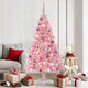 VidaXL sapin de Noël artificiel illuminé avec 300 LED rose 180 cm PVC