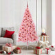 VidaXL sapin de Noël artificiel illuminé avec 300 LED rose 180 cm PVC