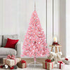 VidaXL sapin de Noël artificiel illuminé avec 300 LED rose 180 cm PVC