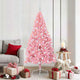 VidaXL sapin de Noël artificiel illuminé avec 300 LED rose 180 cm PVC