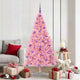 VidaXL sapin de Noël artificiel illuminé avec 300 LED rose 180 cm PVC