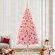 VidaXL sapin de Noël artificiel illuminé avec 300 LED rose 240 cm PVC