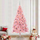 VidaXL sapin de Noël artificiel illuminé avec 300 LED rose 240 cm PVC
