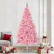 VidaXL sapin de Noël artificiel illuminé avec 300 LED rose 240 cm PVC