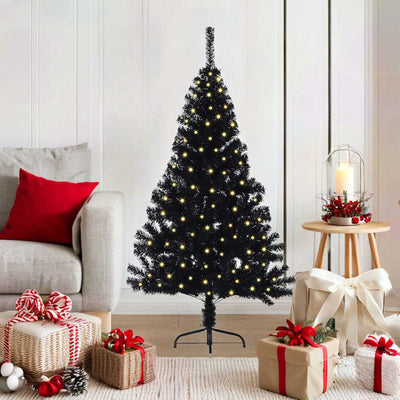 Vidaxx sapin de Noël artificiel illuminé avec 150 LED noir 120 cm PVC