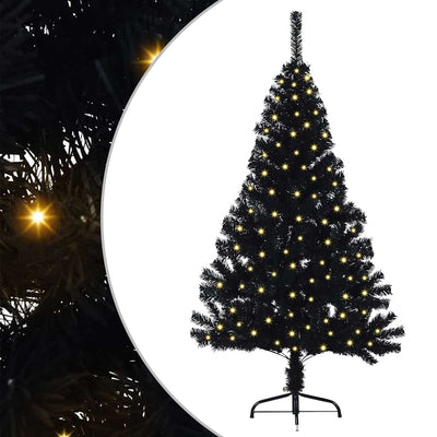 Vidaxx sapin de Noël artificiel illuminé avec 150 LED noir 120 cm PVC