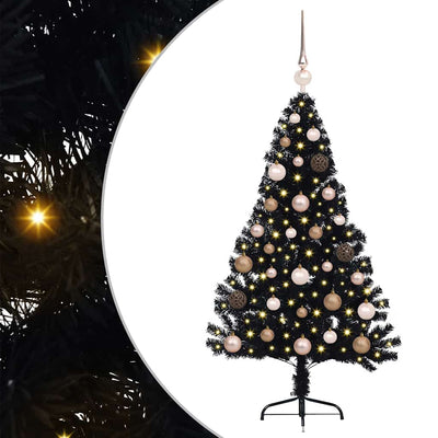 Vidaxx sapin de Noël artificiel illuminé avec 150 LED noir 120 cm PVC