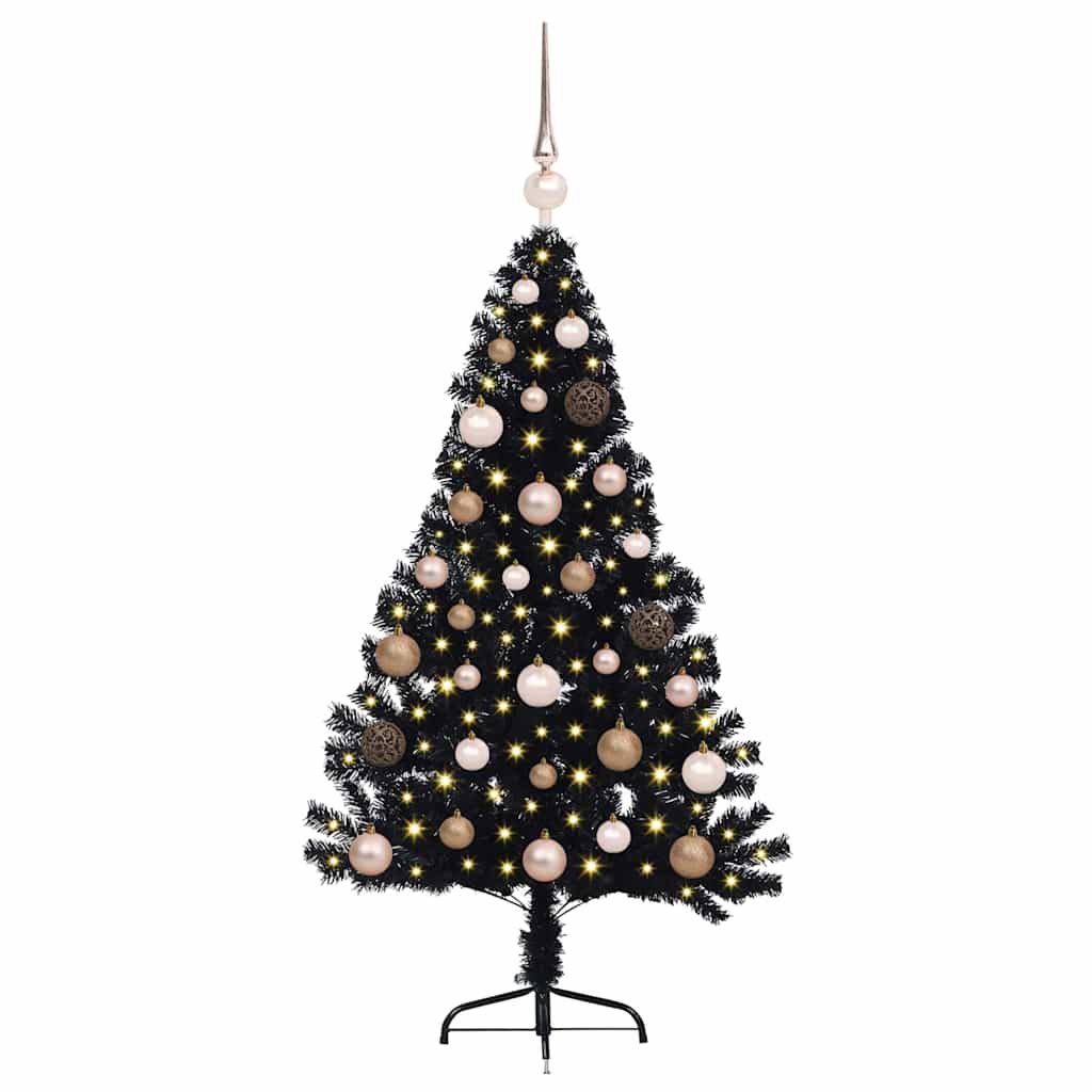 Vidaxx sapin de Noël artificiel illuminé avec 150 LED noir 120 cm PVC