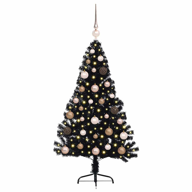 Vidaxx sapin de Noël artificiel illuminé avec 150 LED noir 120 cm PVC