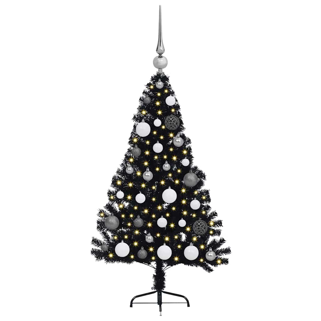 Vidaxx sapin de Noël artificiel illuminé avec 150 LED noir 120 cm PVC