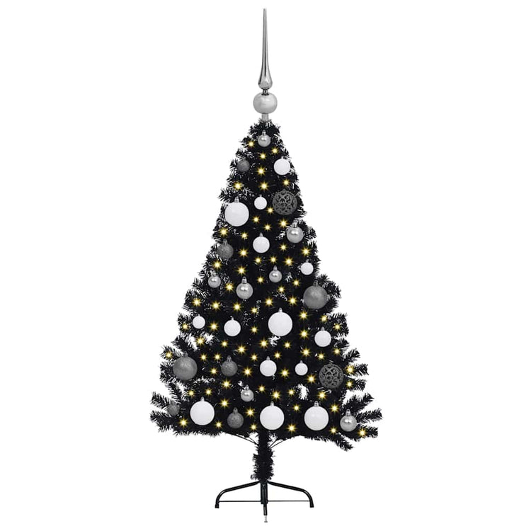 Vidaxx sapin de Noël artificiel illuminé avec 150 LED noir 120 cm PVC