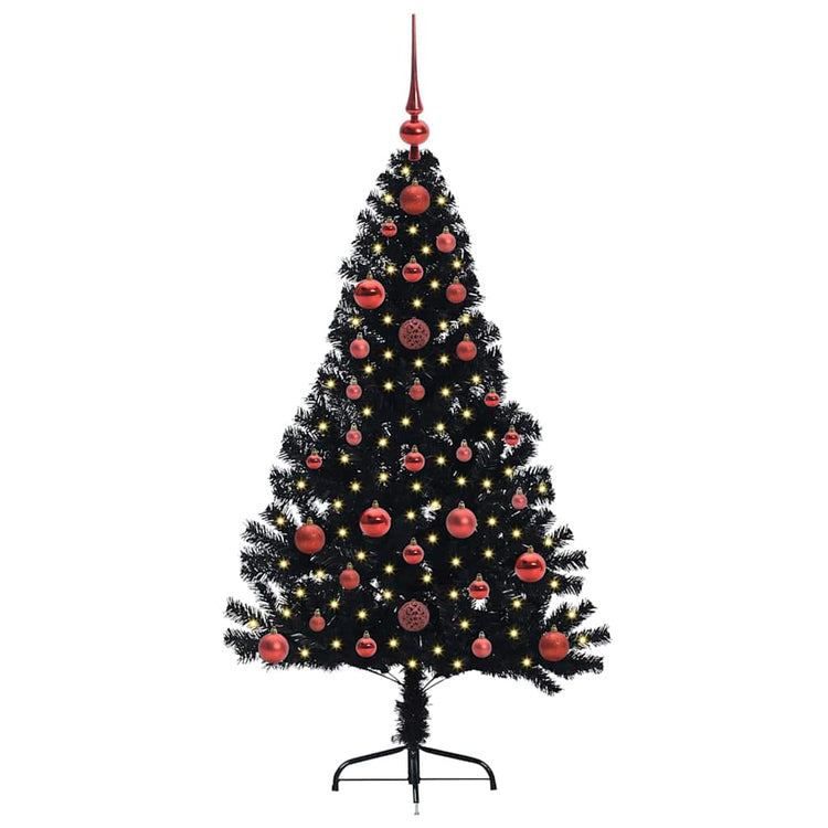 Vidaxx sapin de Noël artificiel illuminé avec 150 LED noir 120 cm PVC