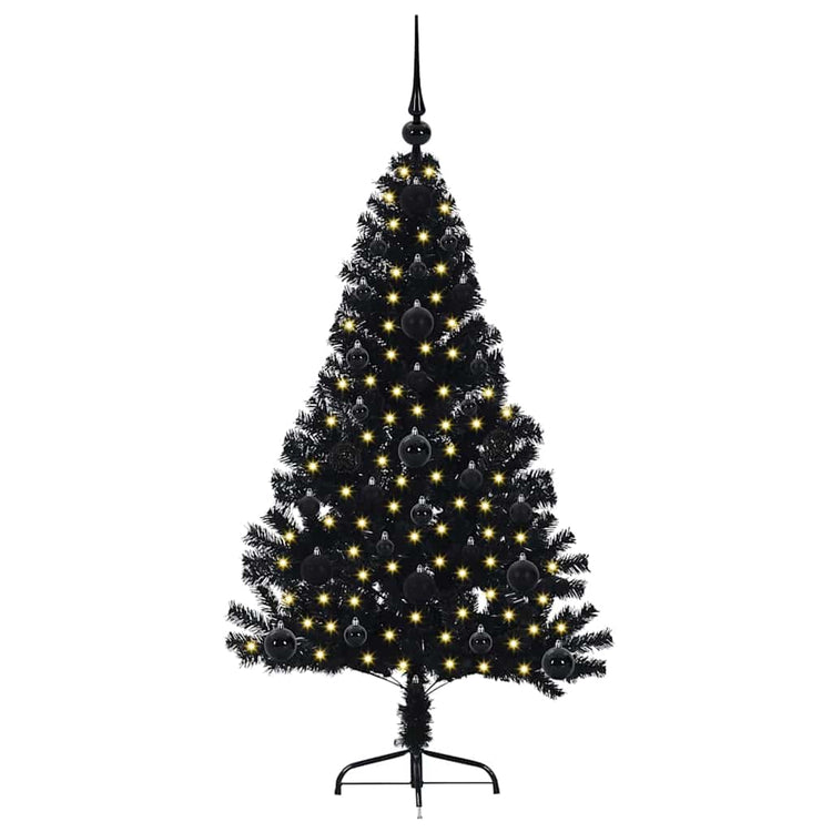 Vidaxx sapin de Noël artificiel illuminé avec 150 LED noir 120 cm PVC