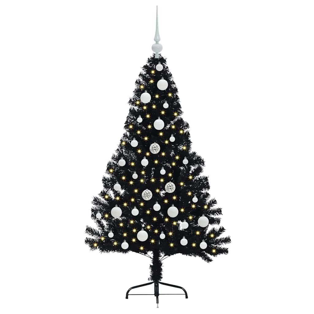 Vidaxx sapin de Noël artificiel illuminé avec 150 LED noir 120 cm PVC