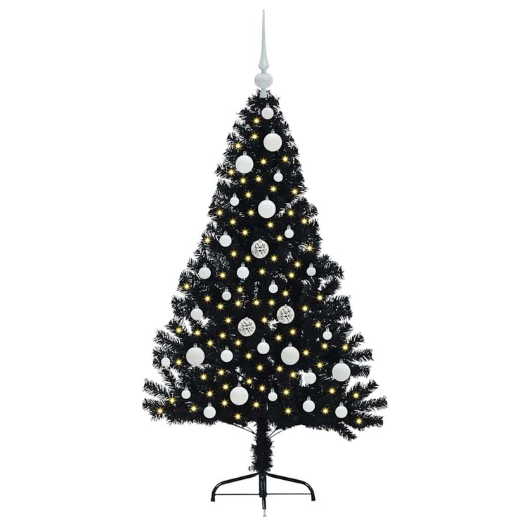 Vidaxx sapin de Noël artificiel illuminé avec 150 LED noir 120 cm PVC