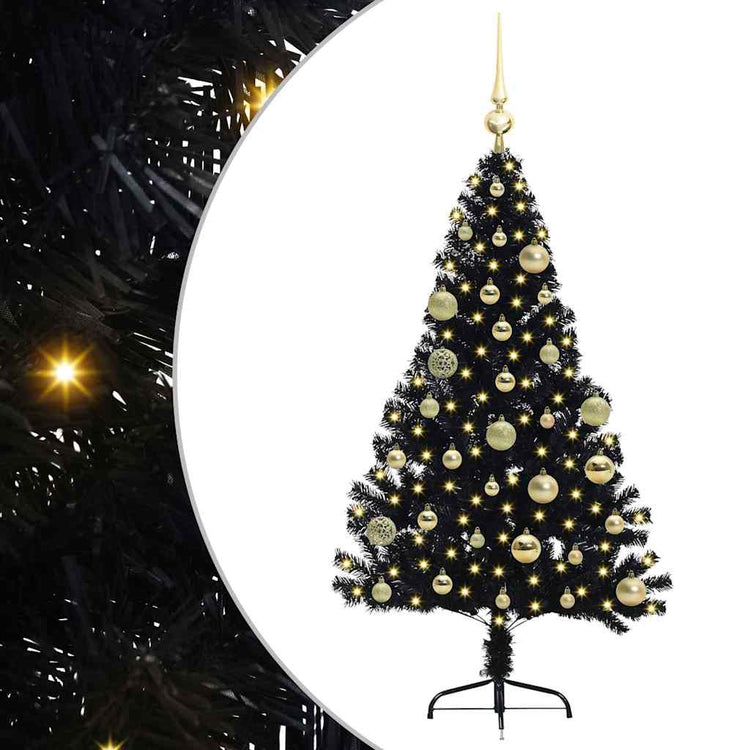 Vidaxx sapin de Noël artificiel illuminé avec 150 LED noir 120 cm PVC