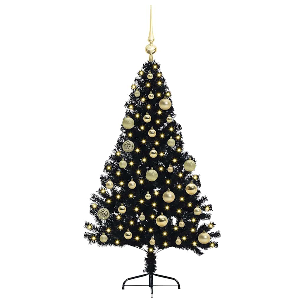 Vidaxx sapin de Noël artificiel illuminé avec 150 LED noir 120 cm PVC