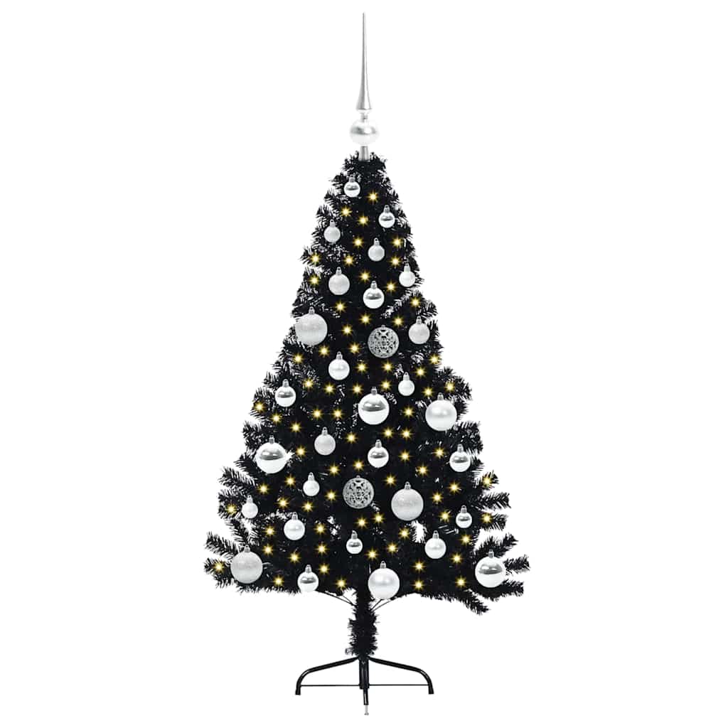 Vidaxx sapin de Noël artificiel illuminé avec 150 LED noir 120 cm PVC