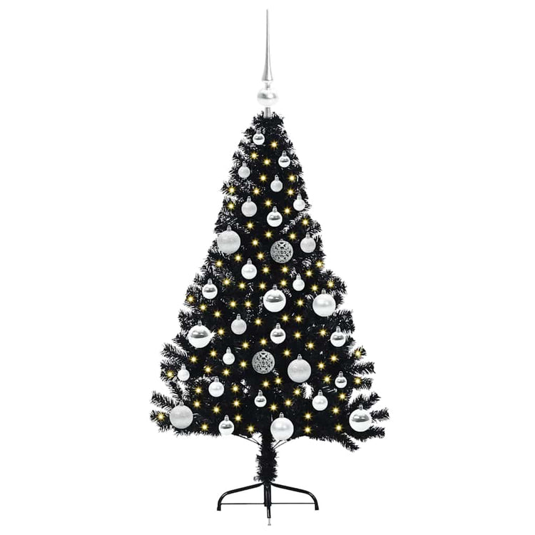 Vidaxx sapin de Noël artificiel illuminé avec 150 LED noir 120 cm PVC
