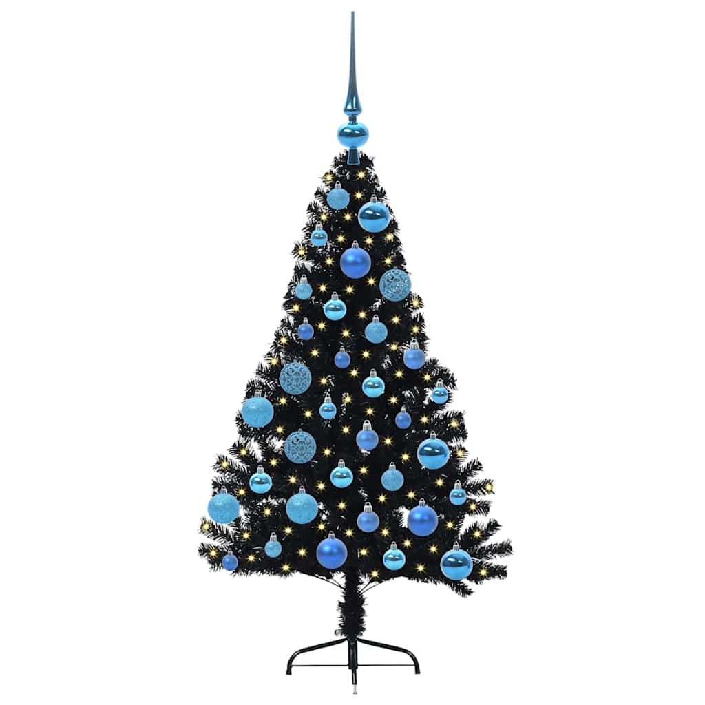 Vidaxx sapin de Noël artificiel illuminé avec 150 LED noir 120 cm PVC
