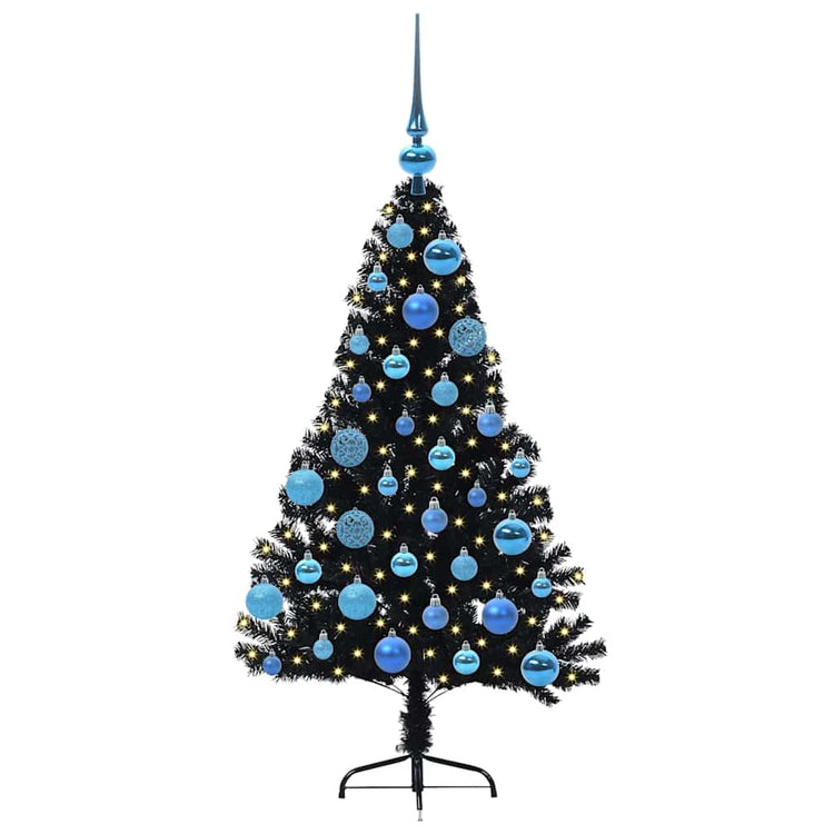 Vidaxx sapin de Noël artificiel illuminé avec 150 LED noir 120 cm PVC