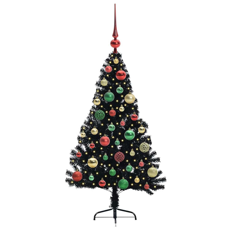 Vidaxx sapin de Noël artificiel illuminé avec 150 LED noir 120 cm PVC