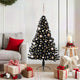 VidaXL sapin de Noël artificiel illuminé avec 150 LED noir 150 cm PVC