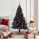 VidaXL sapin de Noël artificiel illuminé avec 150 LED noir 150 cm PVC