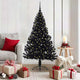 VidaXL sapin de Noël artificiel illuminé avec 150 LED noir 150 cm PVC