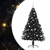 VidaXL sapin de Noël artificiel illuminé avec 150 LED noir 150 cm PVC