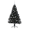 VidaXL sapin de Noël artificiel illuminé avec 150 LED noir 150 cm PVC