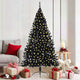 Vidaxx sapin de Noël artificiel illuminé avec 300 LED noir 180 cm PVC