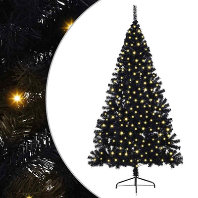 Vidaxx sapin de Noël artificiel illuminé avec 300 LED noir 180 cm PVC