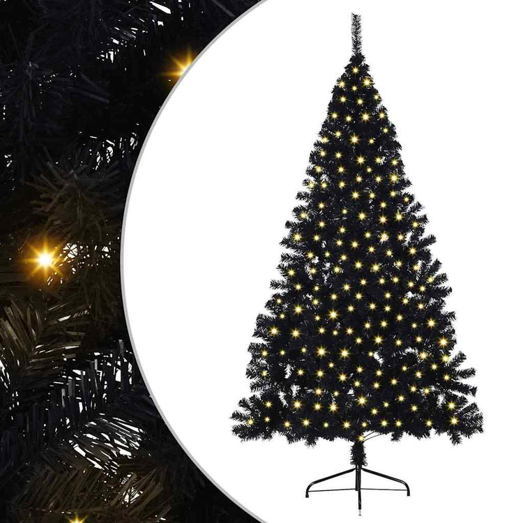Vidaxx sapin de Noël artificiel illuminé avec 300 LED noir 180 cm PVC