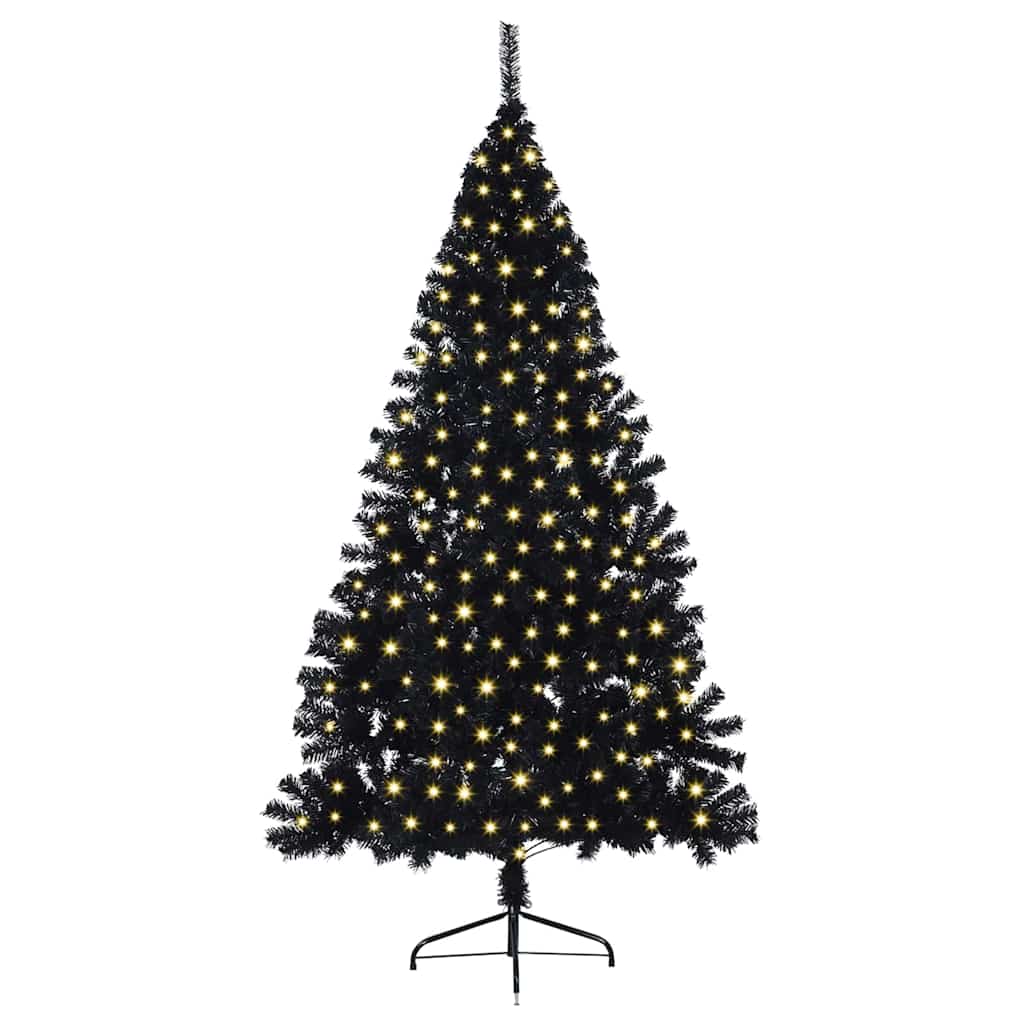 Vidaxx sapin de Noël artificiel illuminé avec 300 LED noir 180 cm PVC