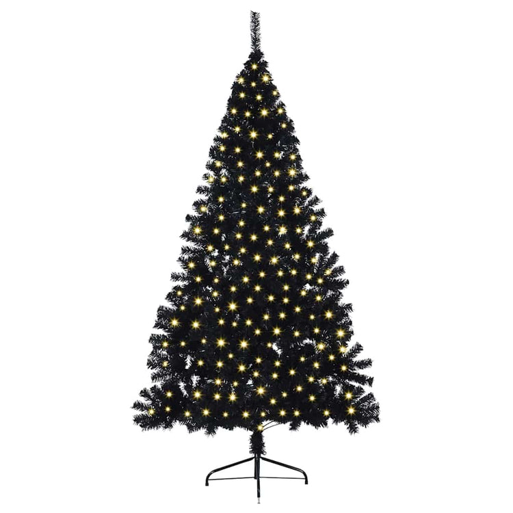 Vidaxx sapin de Noël artificiel illuminé avec 300 LED noir 180 cm PVC