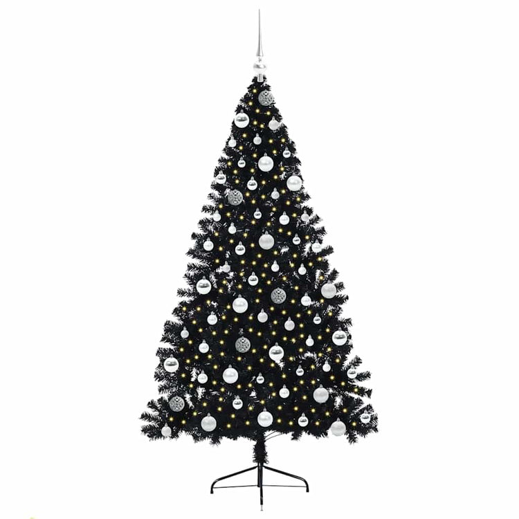 Vidaxx sapin de Noël artificiel illuminé avec 300 LED noir 180 cm PVC