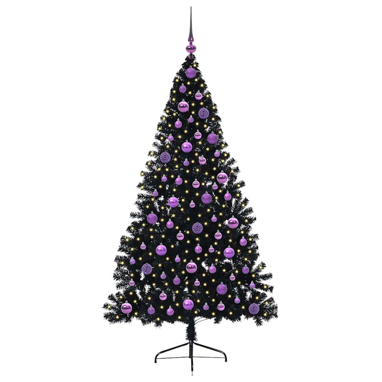 Vidaxx sapin de Noël artificiel illuminé avec 300 LED noir 180 cm PVC