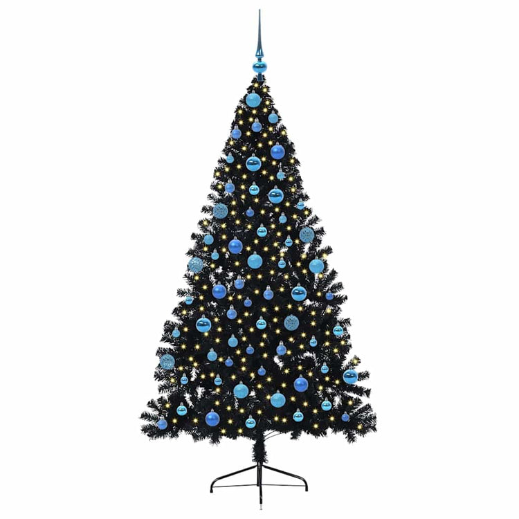 Vidaxx sapin de Noël artificiel illuminé avec 300 LED noir 180 cm PVC