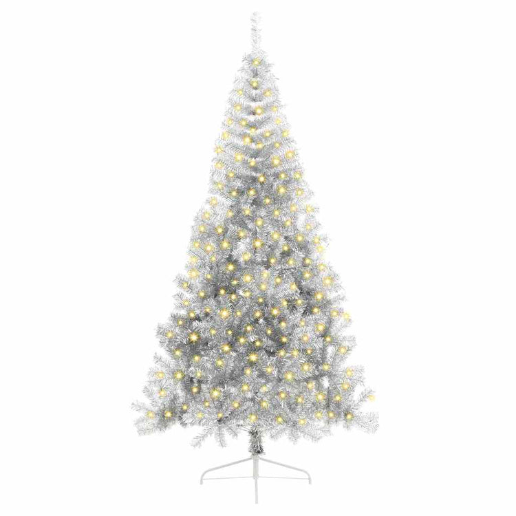 Vidaxx sapin de Noël artificiel illuminé avec 300 LED argent capuchon 210 cm