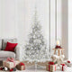 Vidaxx sapin de Noël artificiel illuminé avec 300 LED argent capuchon 210 cm