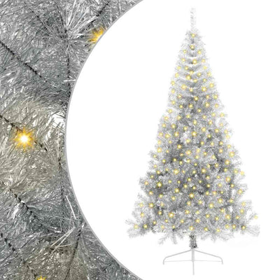Vidaxx sapin de Noël artificiel illuminé avec 300 LED argent capuchon 240 cm