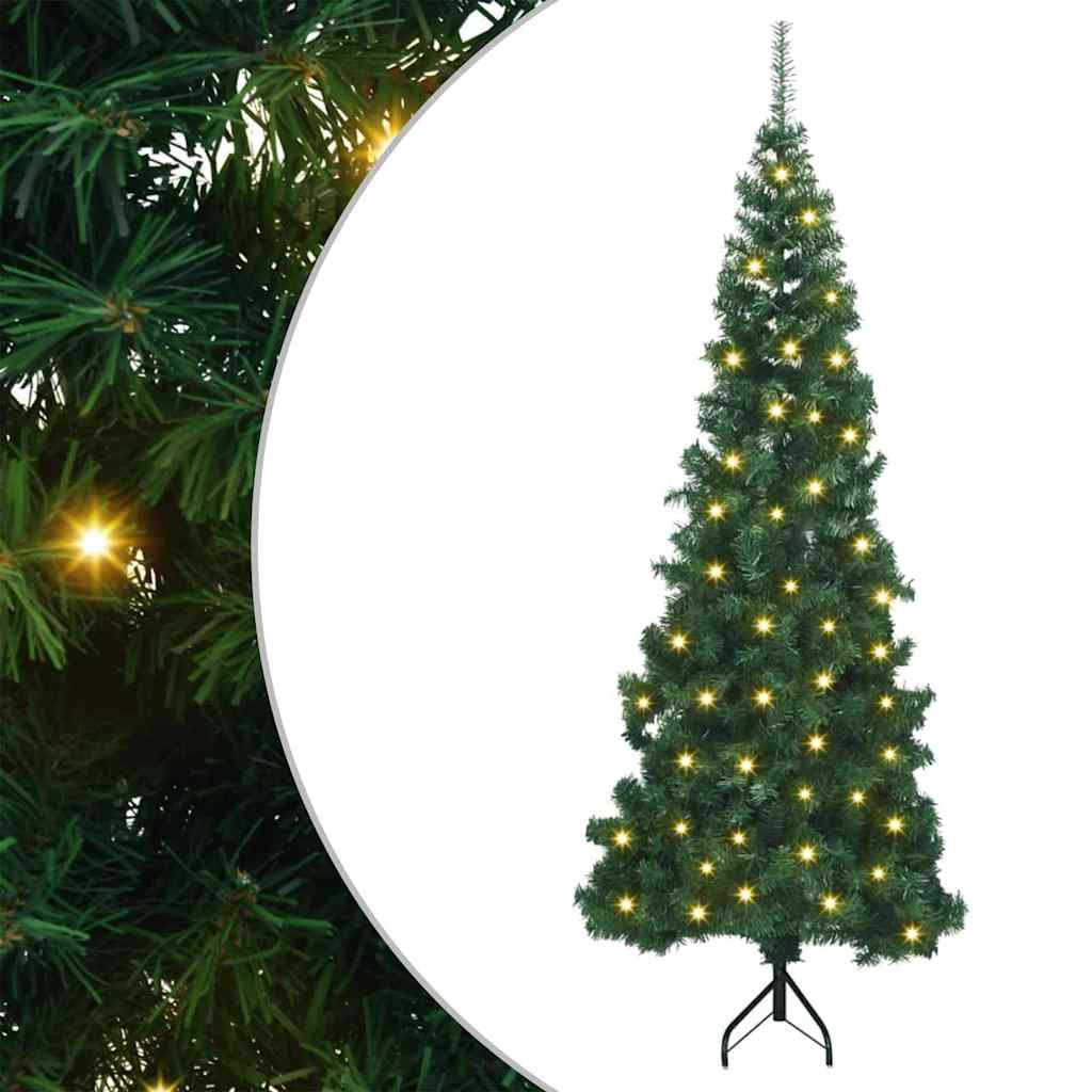 Vidaxx sapin de Noël artificiel d'angle avec 300 LED vert 180 cm PVC et métal