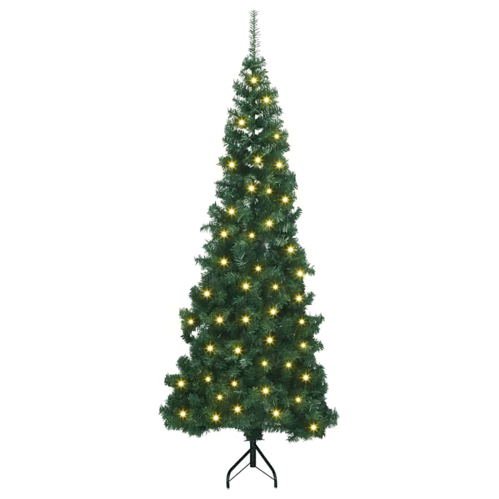 Vidaxx sapin de Noël artificiel d'angle avec 300 LED vert 180 cm PVC et métal