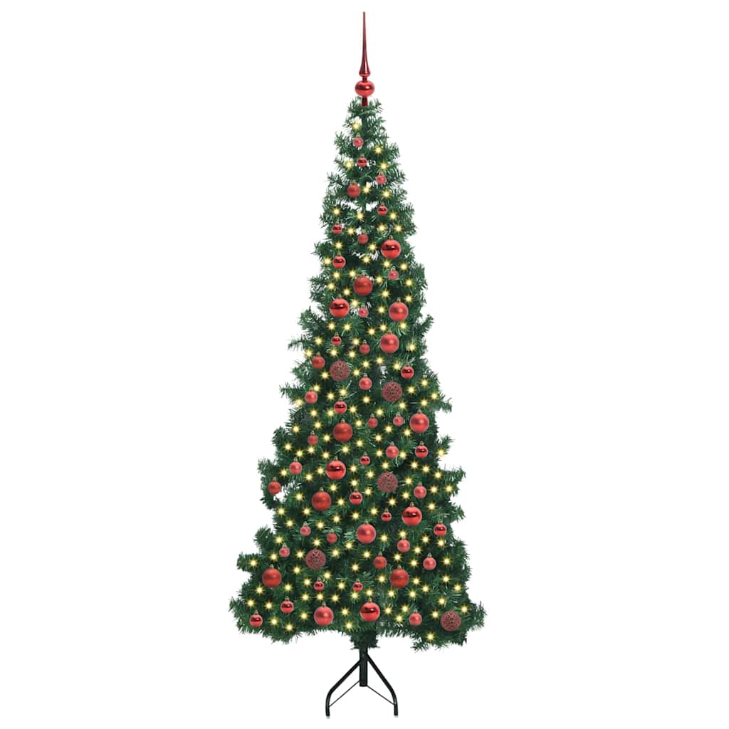 Vidaxx sapin de Noël artificiel d'angle avec 300 LED vert 180 cm PVC et métal